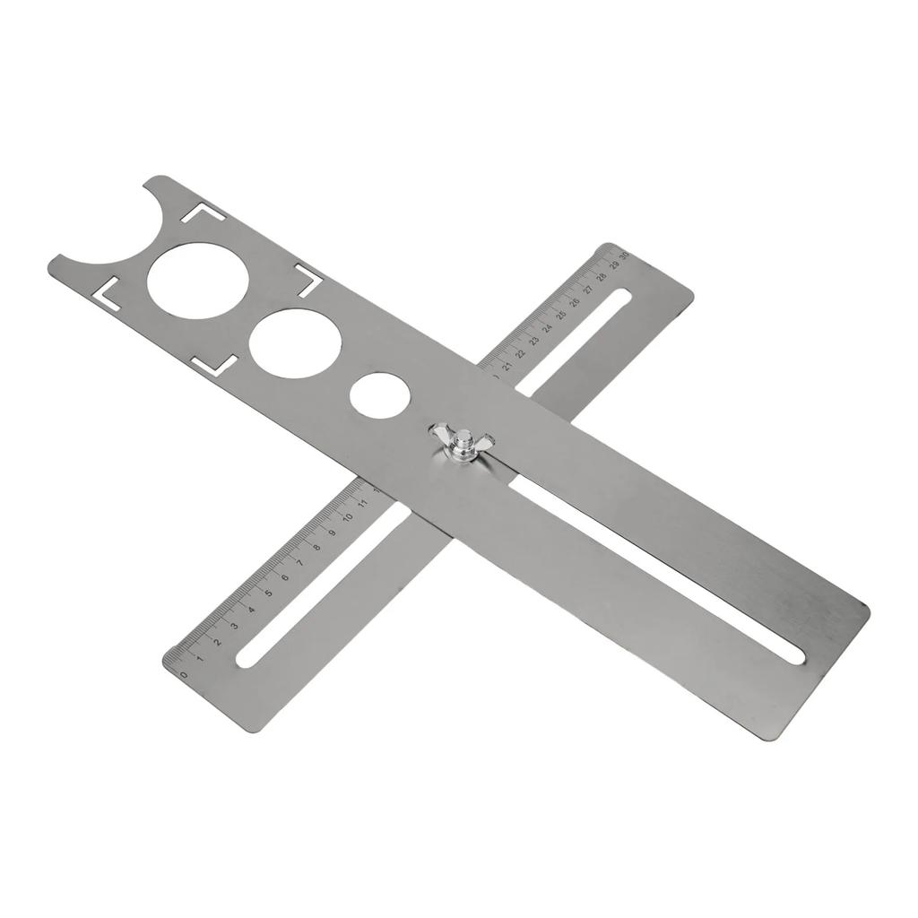 Декорированная работа Многофункциональная линейка Эффективная линейка-локатор отверстий для керамической плитки из нержавеющей стали для точного сверления
