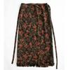 Johnature Women Chinese Style Bandage Skirts Print Floral Spring High Quality Women Vintage Tassels A-Line Skirts