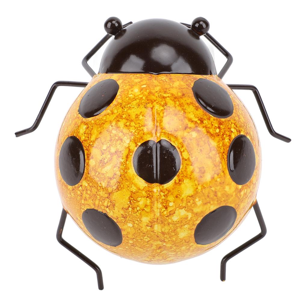 Metal Ladybird Handcrafted Iron Decorative Ladybird Sculpture Wall Art for Garden Yard Sidewalks