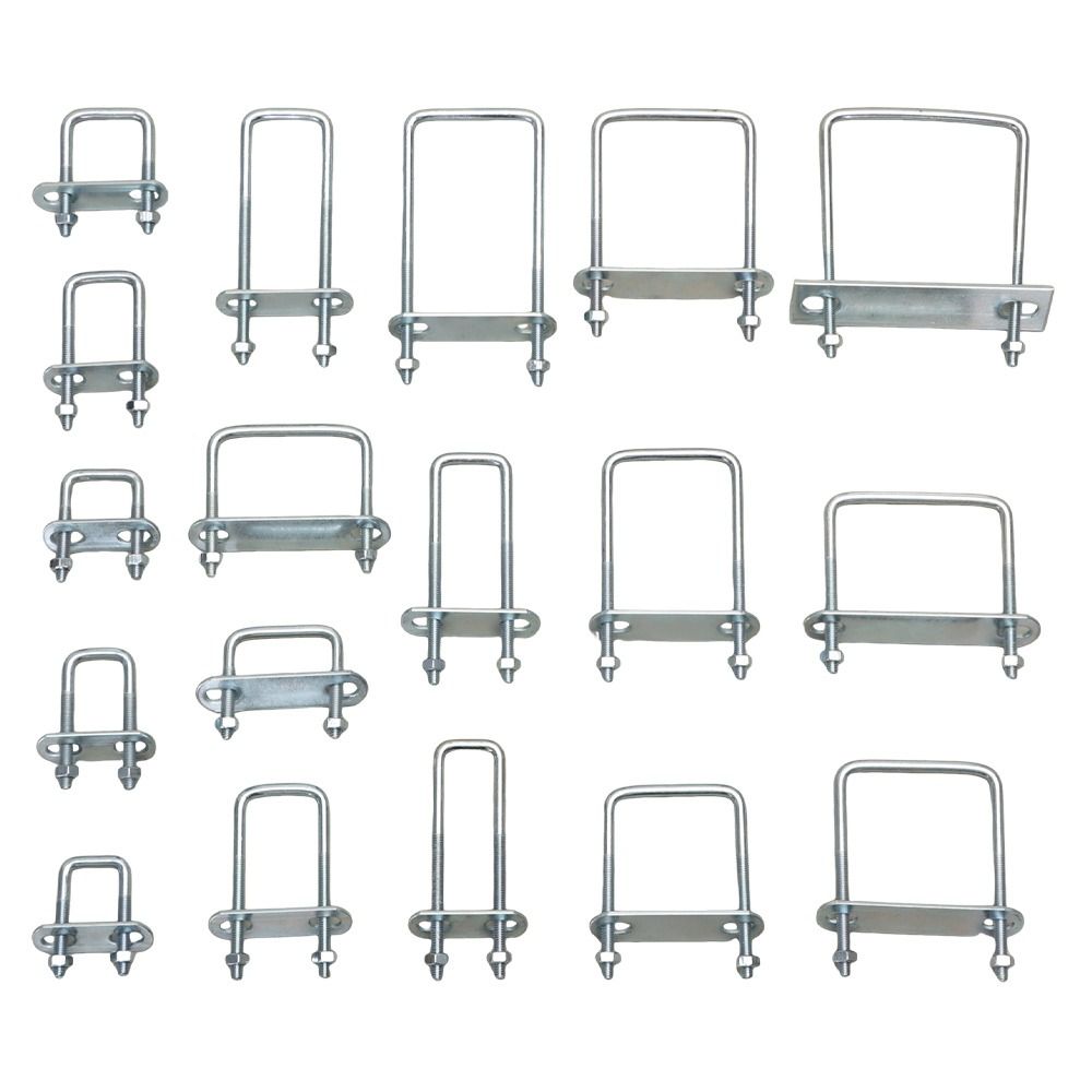 2 комплекта с перегородкой квадратный хомут под прямым углом U-болт квадратный болт прочный трубный U-хомут