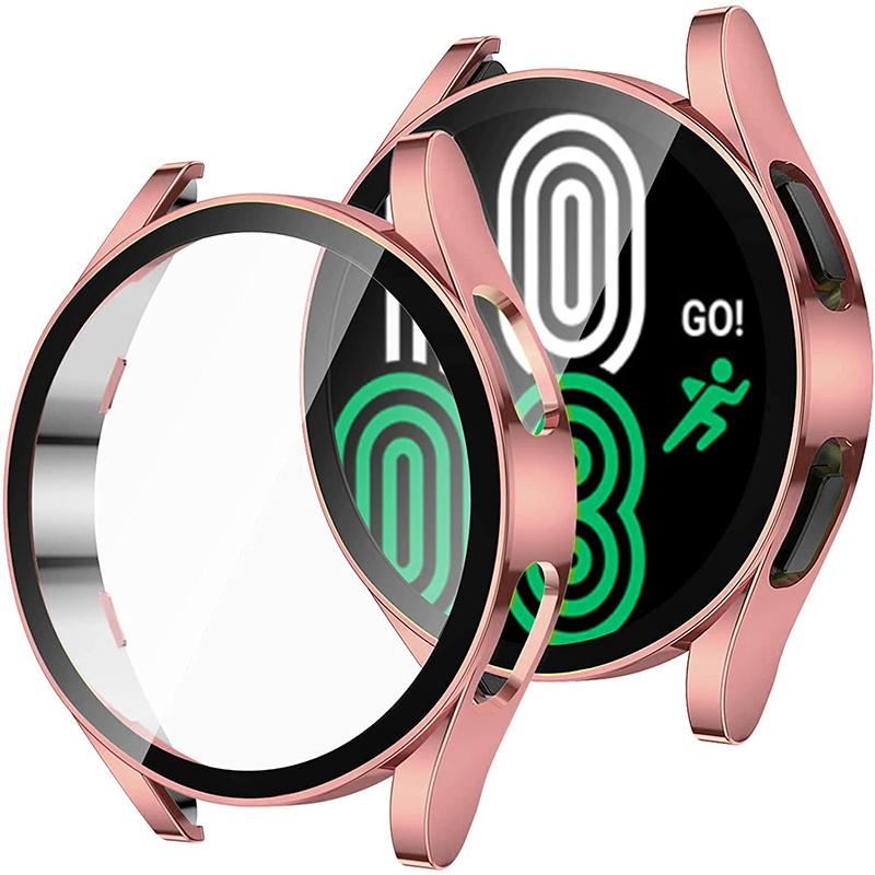 Стекло + чехол для Samsung Galaxy watch 5, 4, 40 мм, 44 мм, аксессуары для ПК, универсальный защитный бампер, защита от падения, watch5, watch4, Защитная пленка для экрана