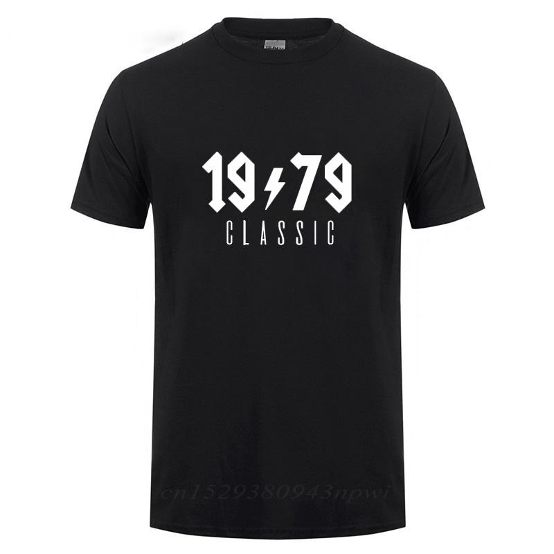 Футболка "Родился в 1979 году" Подарок на День Отца Смешной Подарок на 40-летие для Папы Мужа Мужчин Короткий Рукав Круглый Вырез Хлопковая Футболка