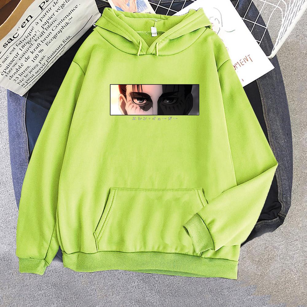 Толстовки с капюшоном в стиле аниме «Атака Титанов» Эрен Харадзюку, мужские и женские толстовки с забавным графическим уличным принтом, повседневные топы с длинными рукавами и принтом, толстовки