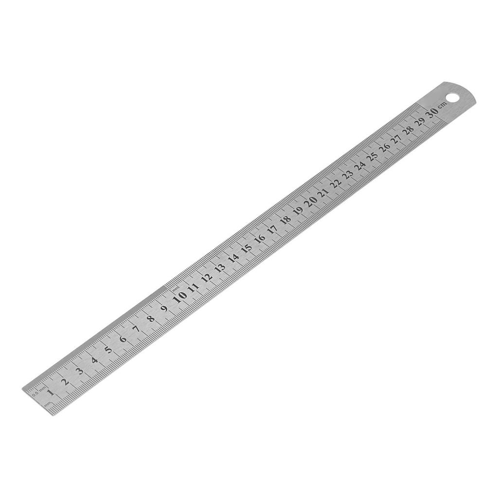 30cm Ruler 30cm Measurable Length Clear Scale Accurate Stainless Steel Metal Ruler with 2