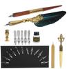Feather Pen Set Calligraphy Writing Drawing Quill Dip Kit Vintage Art Craft CollectionSP248011R