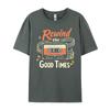 Rewind The Good Times Cassette Tape Black Shirt Graphic Tees T-Shirts Character