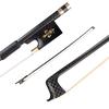 4/4 Violin Fiddle Bow Carbon Fiber Round Stick Ebony Frog Horsetail Hair Well Balanced