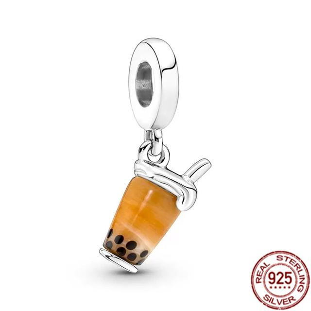 Подвеска-клипса, подвеска из стерлингового серебра 925 пробы, подходит для браслета, женский ювелирный подарок, красочный единорог, радуга