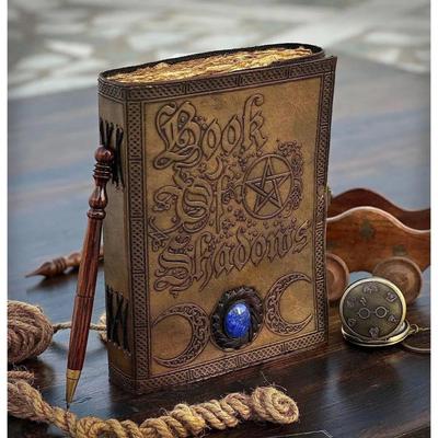 Книга Теней Кожаный Гримуар Кожаный Журнал Волшебная Книга Кельтский журнал