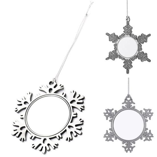 Снежинка Подвеска Рождественское украшение DIY Фото Подвесное украшение Сплав Снежинка Рождественская елка Настенное окно