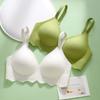 Ice Silk One Piece Seamless Underwear Women Summer Thin Fixed Cup Small Chest Gathering Bra Ultra-thin Bra Without Steel Ring