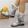 Зимние сапоги Женская обувь Новые повседневные хлопковые сапоги с принтом в стиле ретро Теплые плюшевые сапоги Модная обувь на платформе Botas De Mujer 2024 Wintere