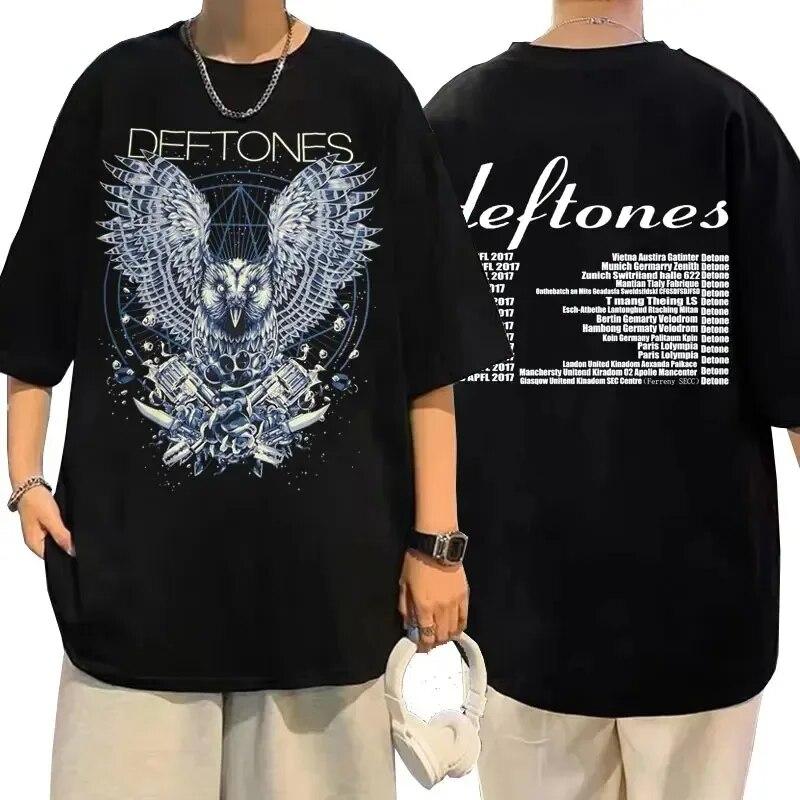 Футболки с героями мультфильмов Deftones Girl Eyes, винтажные модные черные топы с короткими рукавами 90-х годов, летние хлопковые футболки с круглым вырезом в японском стиле