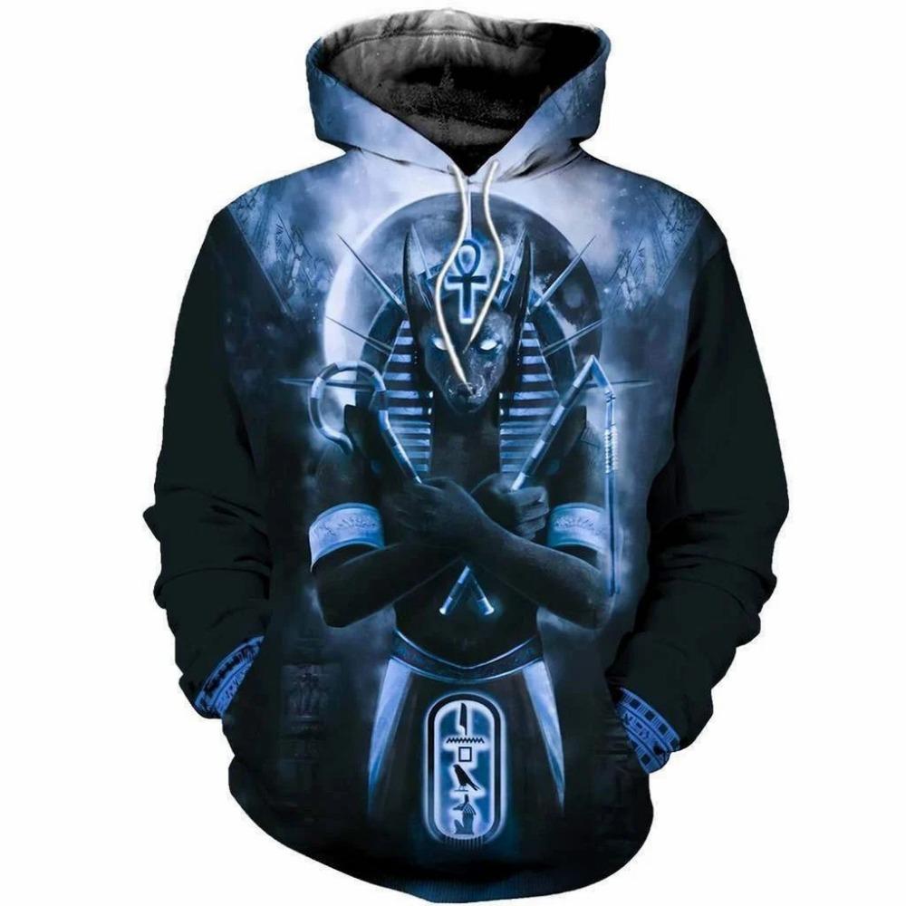 Мужская толстовка с капюшоном Eygpt Anubis Design Hoodies 3D Print Graphic Tops Autumn Long Sleeve Streetwear Hooded Hoodie For Men Clothes