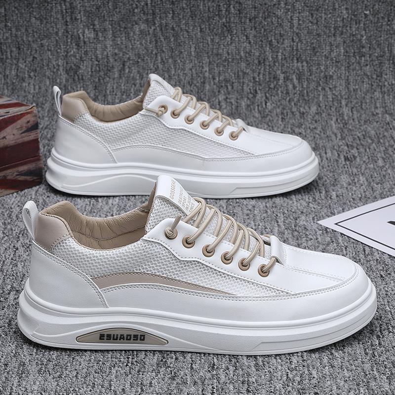 Men's shoes 2025 new explosion summer breathable deodorant mesh hollow mesh small white board shoes men's sports and leisure network
