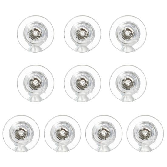 10Pcs Silicone Earring Backs Hypoallergenic Soft Clear Earring Backs Replacements Nickel Lead Free Double Safety Locking Earring Backs