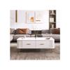 Table basse - MUVOE - Rectangulaire - Blanc et doré - 4 tiroirs - Design contemporain