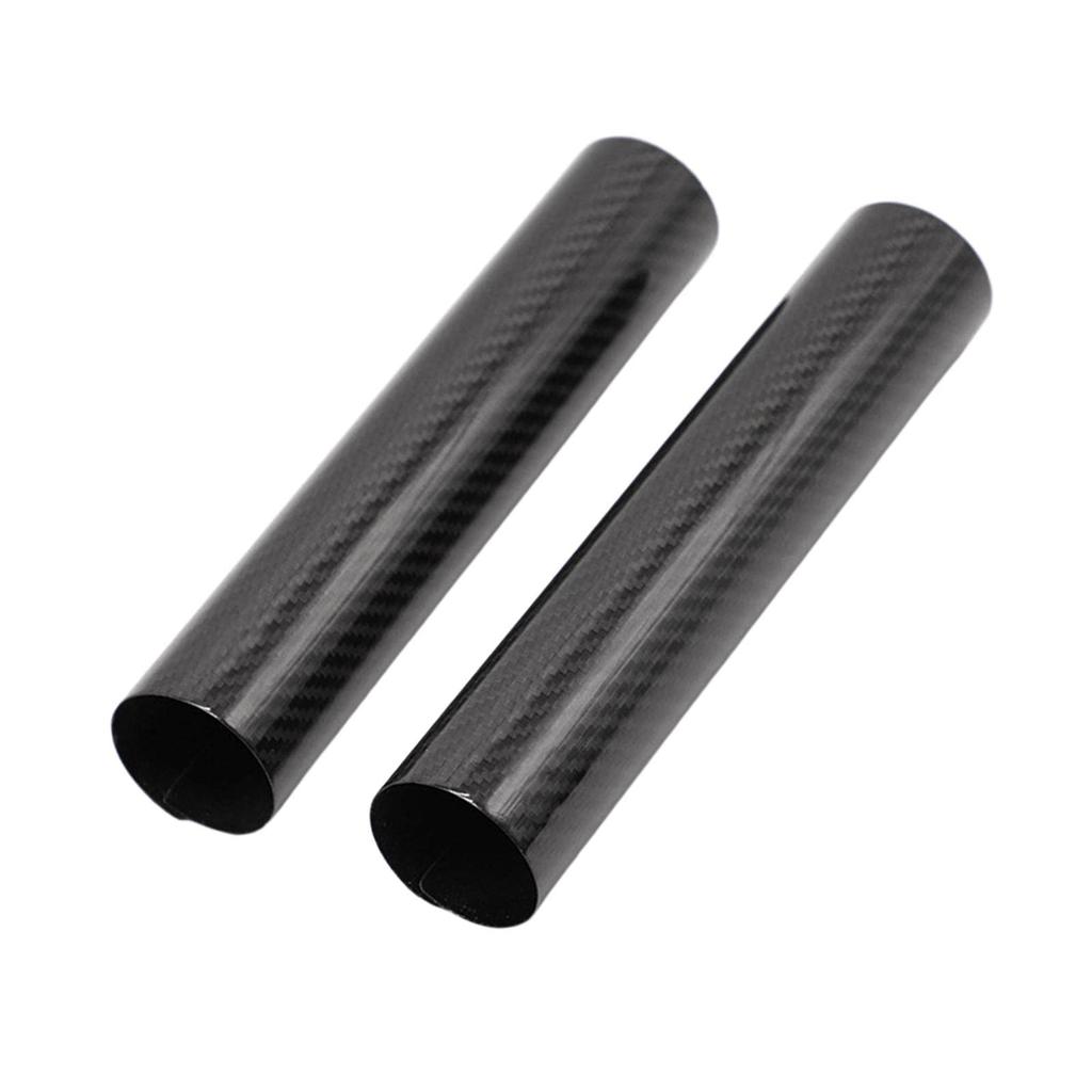 Shiwaki 2 Pcs Motorcycle Front Fork Shock Cover Protector Carbon Fiber Bike, 25CM