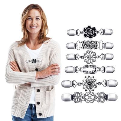 Женский кардиган, зажим для воротника, винтажный зажим для свитера, шали, шарфа, металлический зажим, зажим для кардигана, брошь, безопасная булавка для кардигана