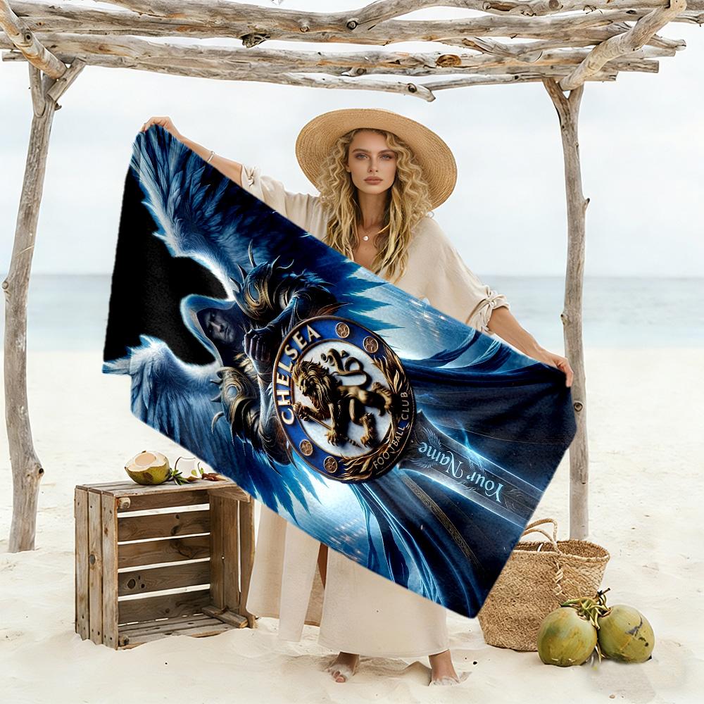 Chelsea Fc Football Player Customizable Name Beach Towel Quick-Dry Soft Microfiber Suitable for Swimming Gym Camping Yoga Vacation