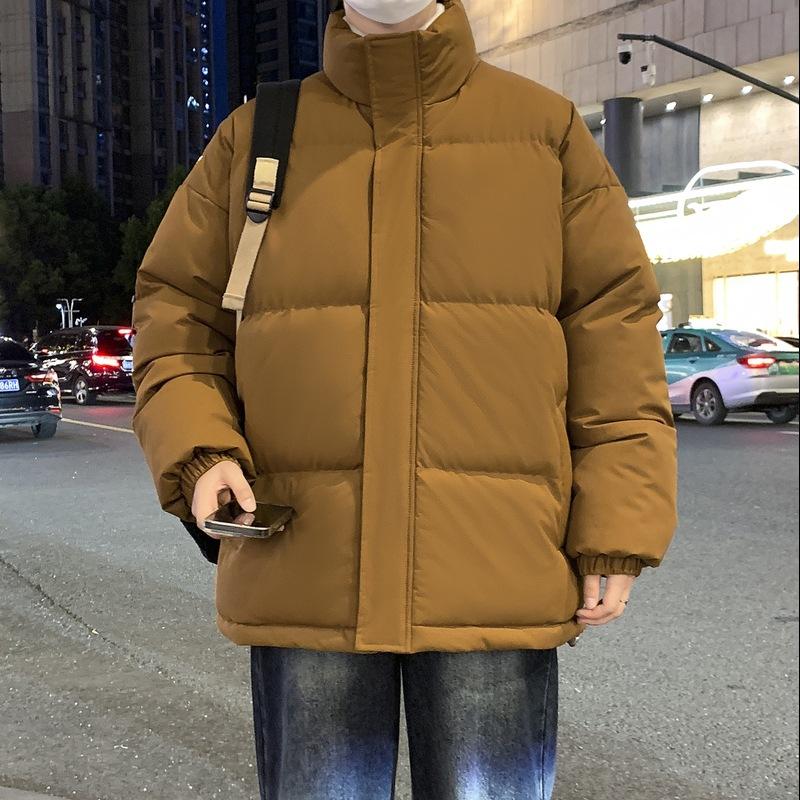 Хлопковая одежда больших размеров одинакова для мужчин и женщин. Зимние утолщенные хлебные куртки с воротником-стойкой и хлопковой подкладкой свободного кроя