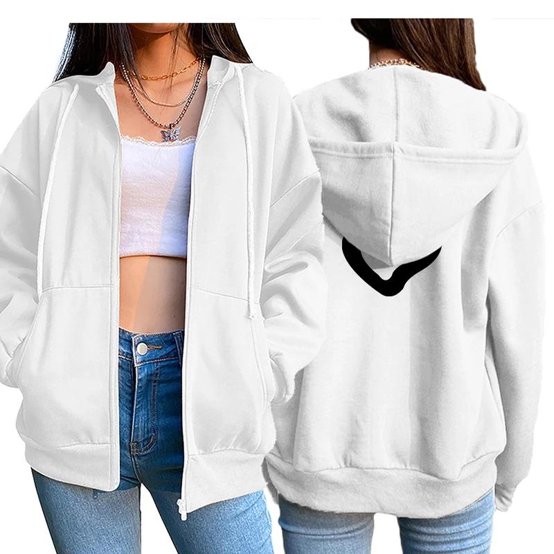 Womens Outfits Printing Fashion Jogging Clothing Zipper Cardigan Casual Hooded Sweatshirt  Lady Sales Gym Sport Coat