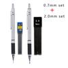 Metal Mechanical Pencil Set With Pencil Grip Leads Art Drawing Student Office Supplies 0.5/0.7/0.9/2.0mm Automatic Pencil
