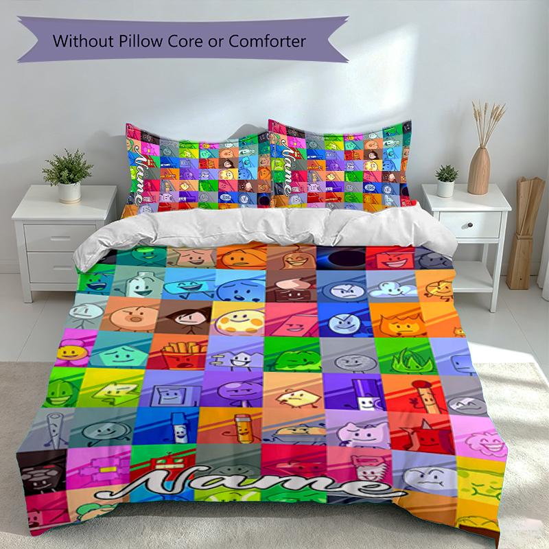 3pcs Custom Name nanimate Insanity Bedding Set,Includes 1 Duvet Cover and 2 Pillowcases,All-season Bedroom Decor