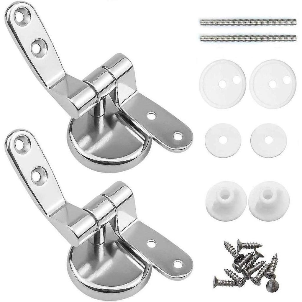 Toilet Seat Fittings, Zinc Alloy Toilet Seat Hinges Replacement for Most Toilet Seats