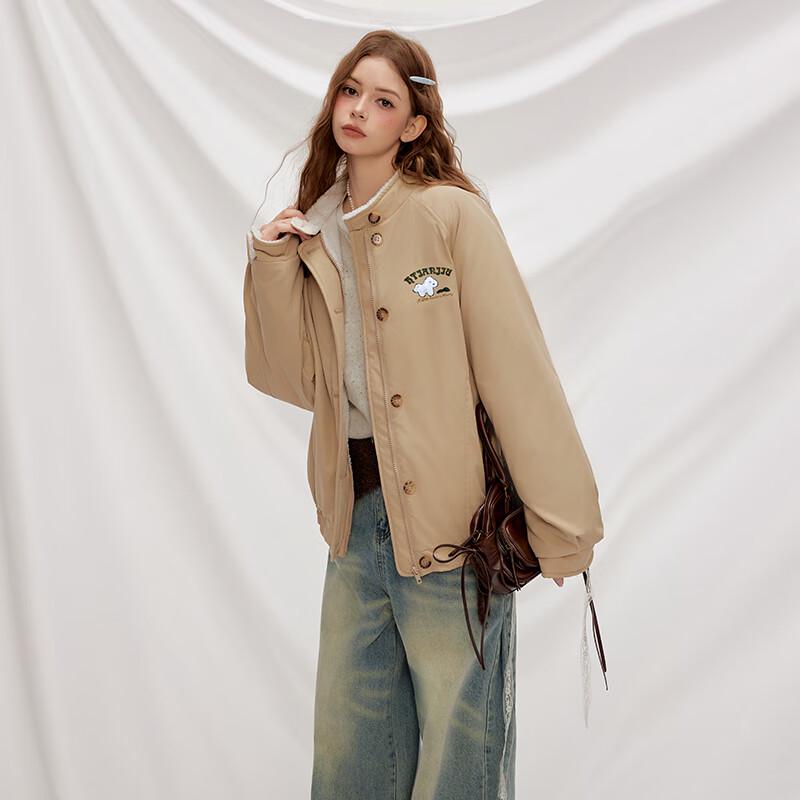 unifree Winter Stand Collar Lamb Wool Padded Jacket