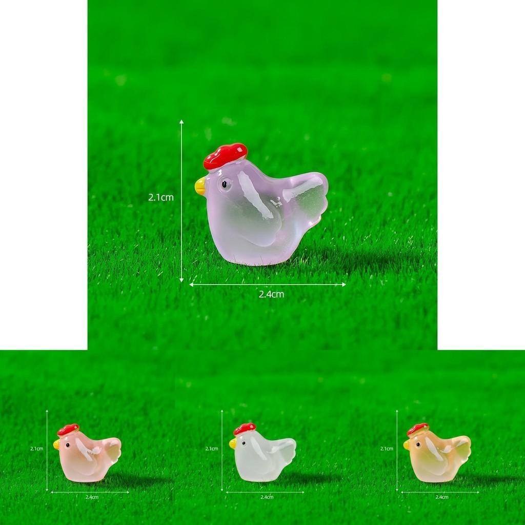 Милая люминесцентная полимерная фигурка курицы, садовое украшение, в восьми цветах