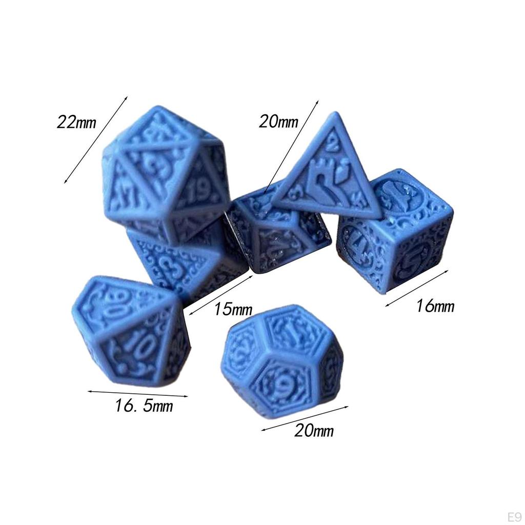 7 Piece Dice Set, Polyhedral Dice, Math Counting Teaching Aids, Multi-Sided Game Set