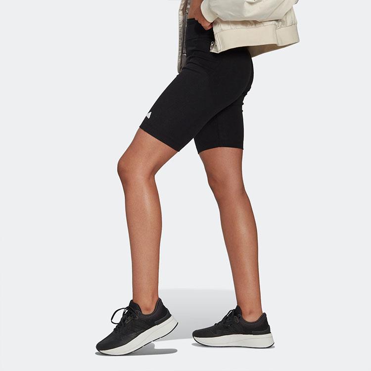 adidas Логотип Однотонные Узкие Повседневные Шорты для Фитнеса Женские Шорты Черные HG4368