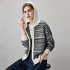 Comomoboca Women's Fair Isle Hooded Cashmere Cardigan Sweater