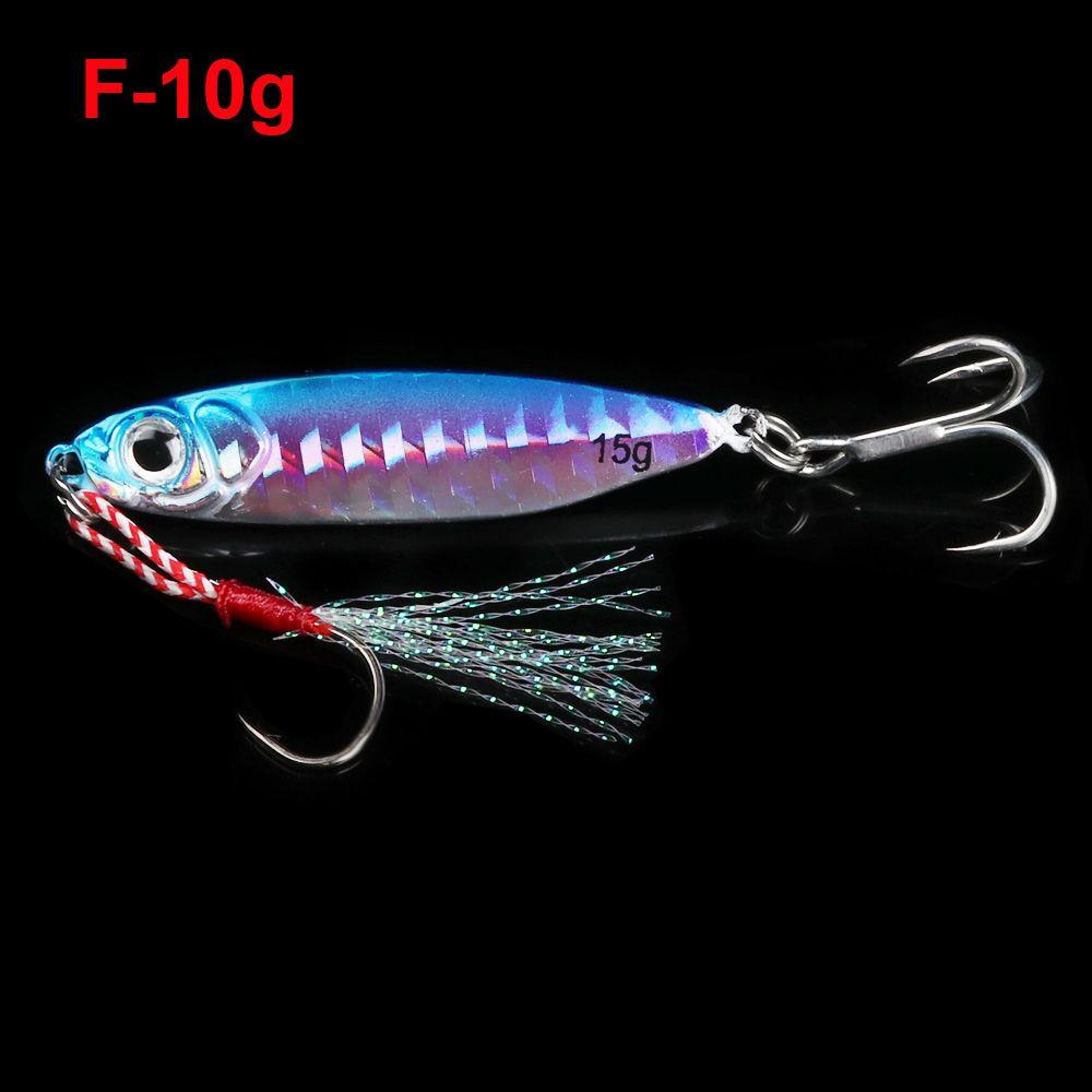 Minnow 10/15/20/30g Colorful Lead Casting Jig Bait Feather Metal Fishing Lures Spinning Baits