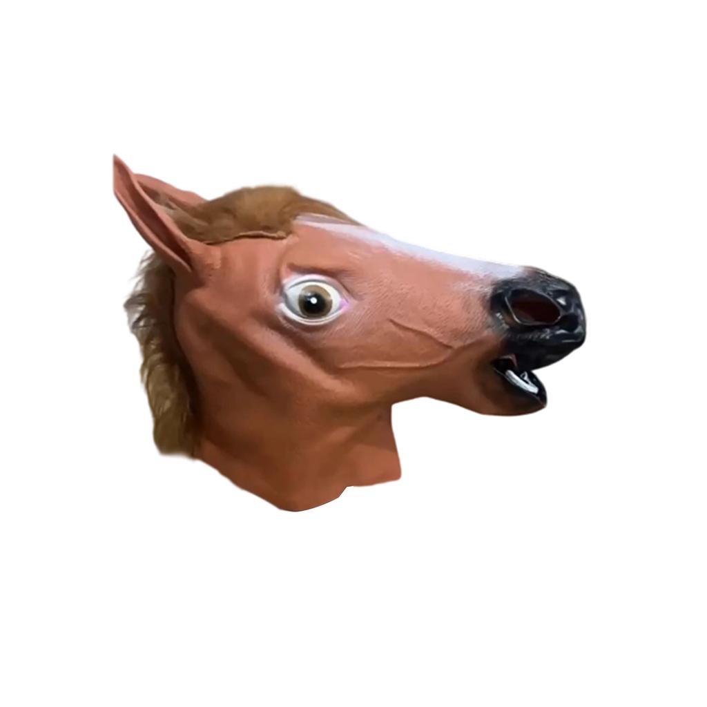 Horse Head Mask, Animal Head Cover, Brown Horse Mask, Latex Mask, Safe And Nontoxic, Suitable For Festival Parties And Pranks