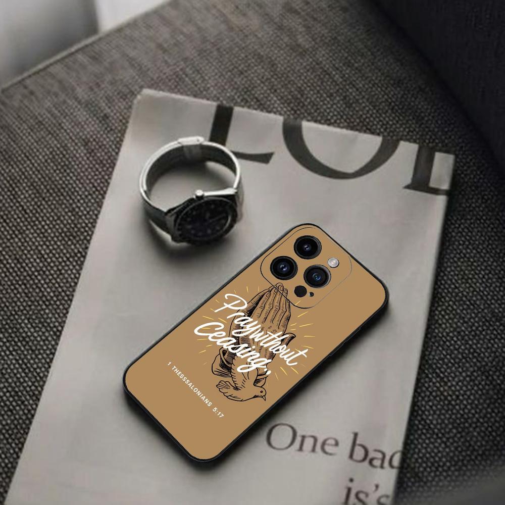 Чехол для телефона с изображением Иисуса Христа, христианский, для iPhone 16 15 11 13 14 Pro Max 7 8 Plus X Xr Xs Max 12mini, черный