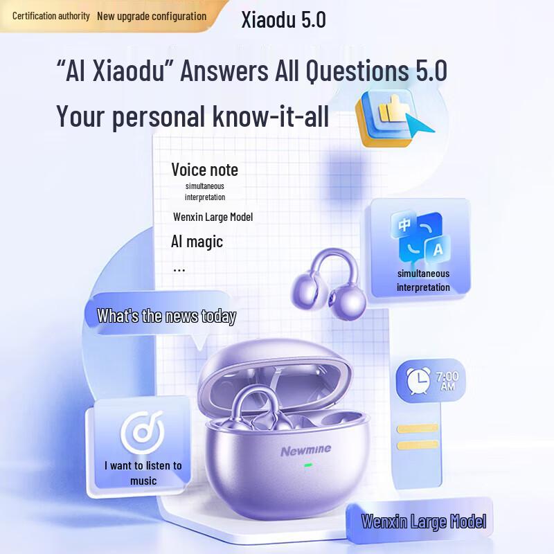 Newmine S6 Pro AI Translator Ear-Clip Wireless Earbuds