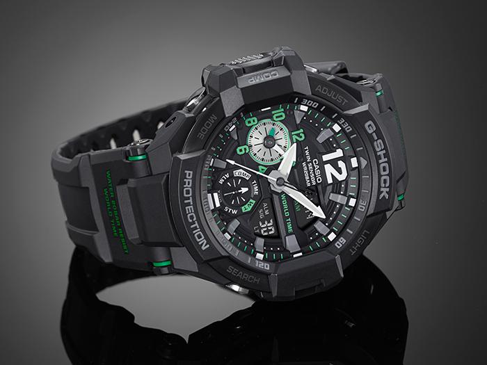 Casio Мужские Аналоговые Кварцевые Часы GA-1100-1A3 из Нержавеющей Стали, Водонепроницаемые до 200м, Ударопрочные