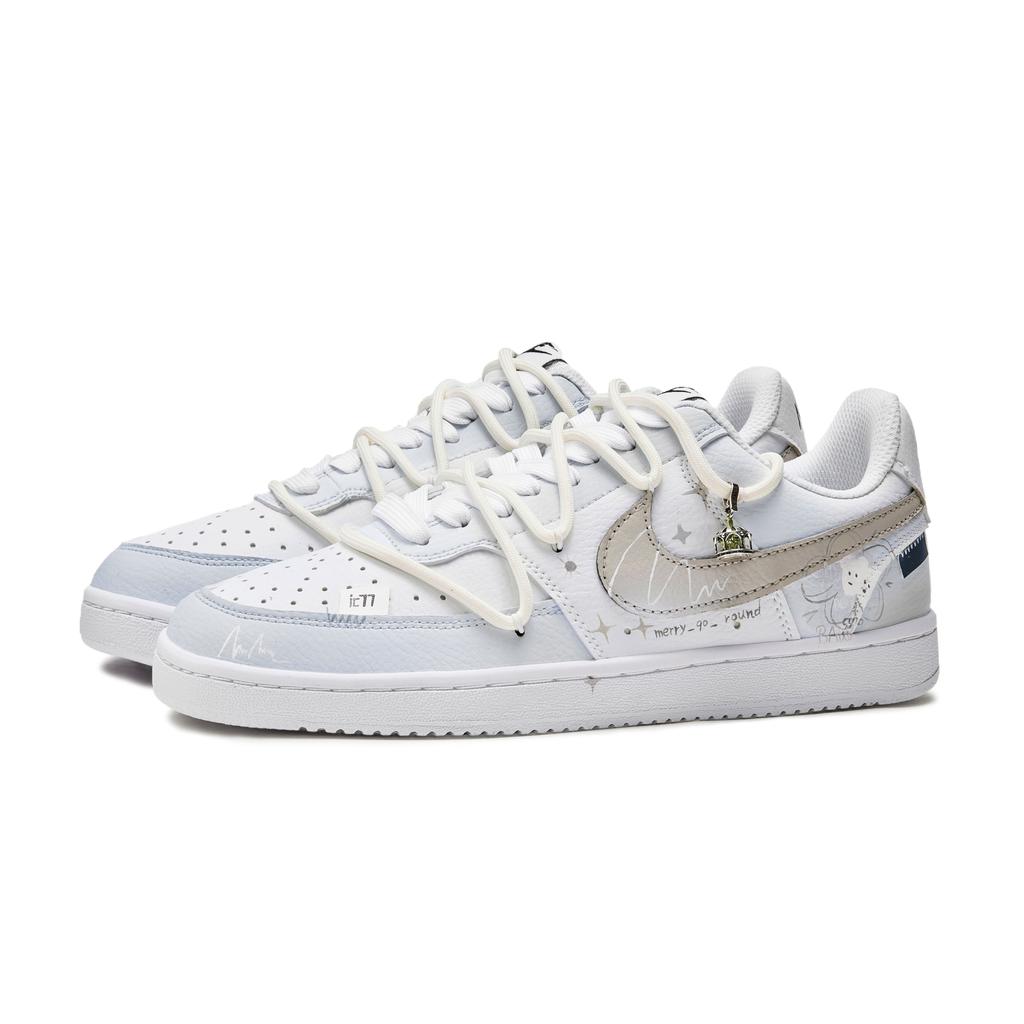 Nike Court Vision Скользкие Устойчивые к истиранию Низкие Кеды для скейтборда Мужские Синий Белый DH2987-101(Команда623-)