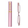 Ultra-Light Mini HD Reading Glasses with Spring Frame and Portable Pen Holder for the Elderly
