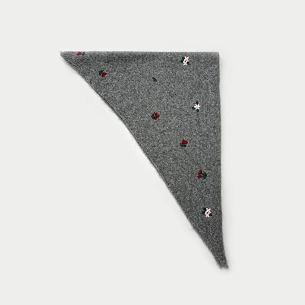 Embroidery Embroidered Triangle Scarf Rose Flower Wool Blend Headscarf Turban Clothing Accessories