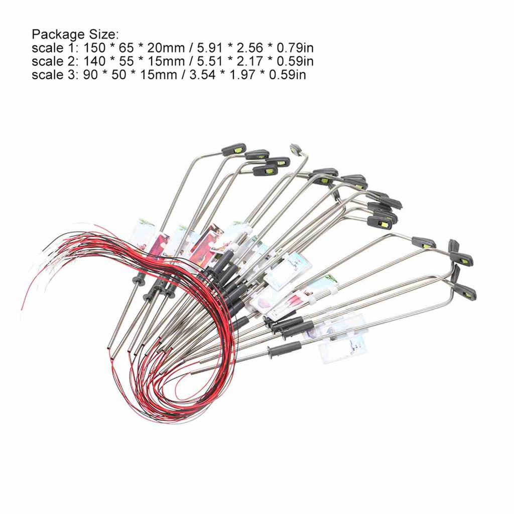 20 шт. Теплый белый Модельные уличные фонари Макет Фонарный столб Железная дорога Поезд Сад Игровая площадка Пейзаж Светодиодная лампа Освещение 1:100