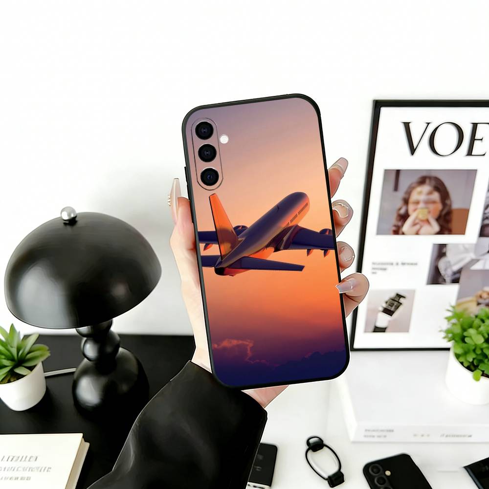 Чехол для телефона A-самолет Черный Силиконовый Мягкий Для Samsung Galaxy A73,A72,A71,A70,A53,A52,A51
