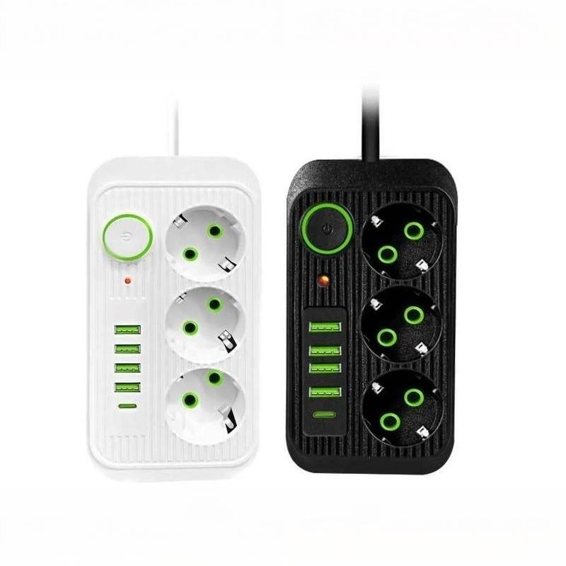 EU Power Strip with USB Type-C Charging Ports 220V Extension Socket KR EU Plug for Vacation Rental Use