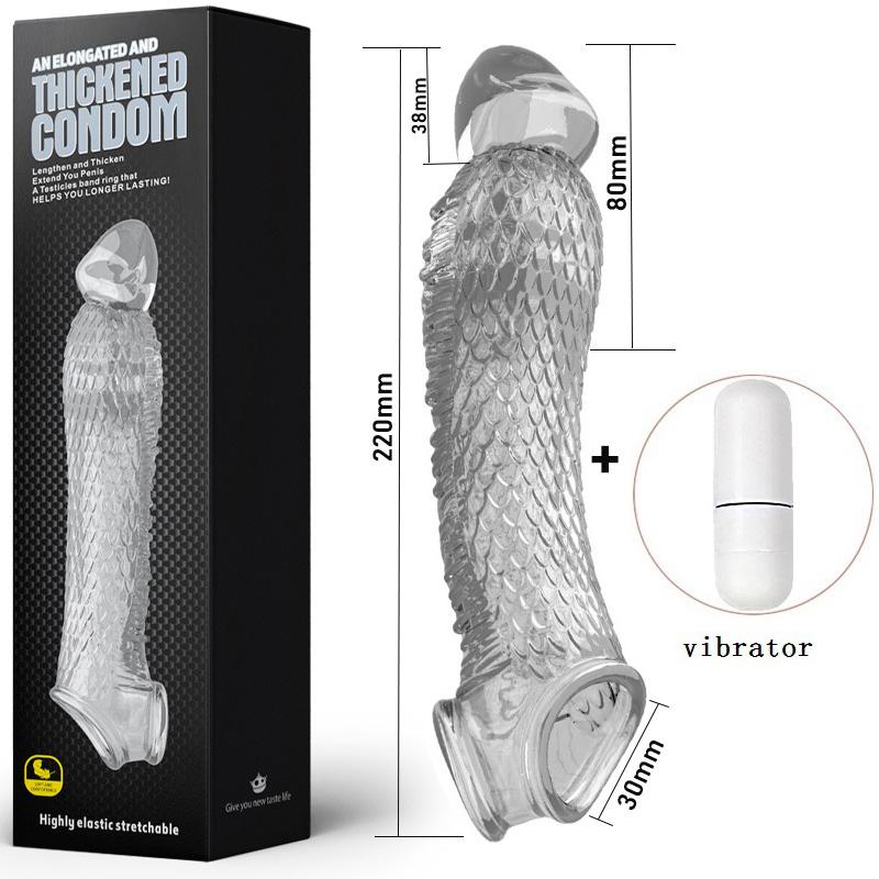 Удлинитель для увеличения пениса, вибратор, кольцо для члена, многоразовые презервативы, секс-игрушки для мужчин, вибрация точки G