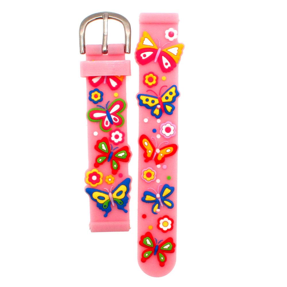 14mm Butterfly Design Silicone Strap Cartoon Watch Bands For Children Watches 14MM