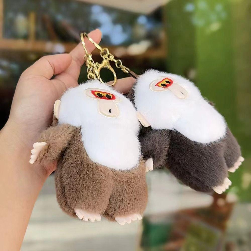 Мягкие игрушки Обезьяна с белой мордочкой Плюшевая игрушка Мягкий мех Плюшевая кукла Шимпанзе Кукла Брелок Держатель для ключей 12 см Обезьяна Подвеска на машину