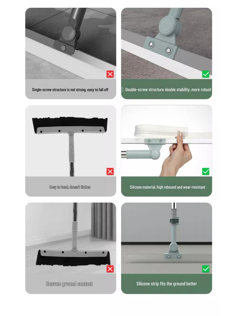 Волшебная силиконовая швабра двойного назначения: Влажная уборка для полов ванной и туалета