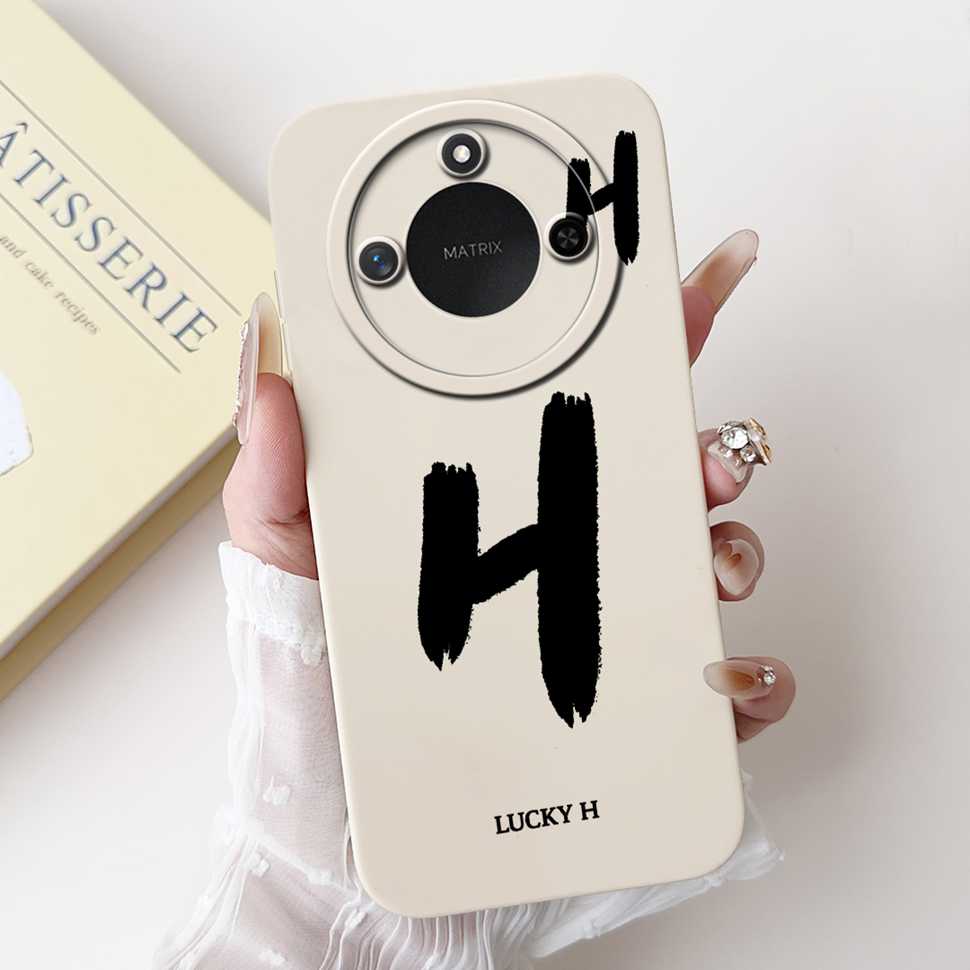 Protective Cases For Huawei Honor X60 5G 6.8"Case Fashion Style Letter A-Z Soft Silicone Cover For Honor x60 X60 BRC-AN00 Bumper